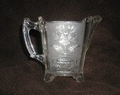 Vintage EAPG Large Glass Footed Creamer Flower Pot Pattern