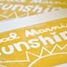 GOOD MORNING SUNSHINE - mustard yellow - original linocut print - letterpress - 8x10