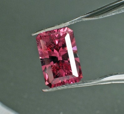 Rectangle 2.40 ct  Color Shift Garnet - Petal Pink to Purple - Master Cut by Stephen Kotlowski - Modified Barion
