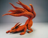 Kitsune Kyuubi 9 Tailed Fox Anime Japan Painted Resin Cast Sculpture