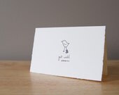 Cute Get Well Soon Card -  Simple Bird with Cast Drawing - Thinking of You Card - Get Well Soon