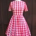 Vintage Red Checkered Picnic Tablecloth Gingham Country Style Dress Rockabilly Ready