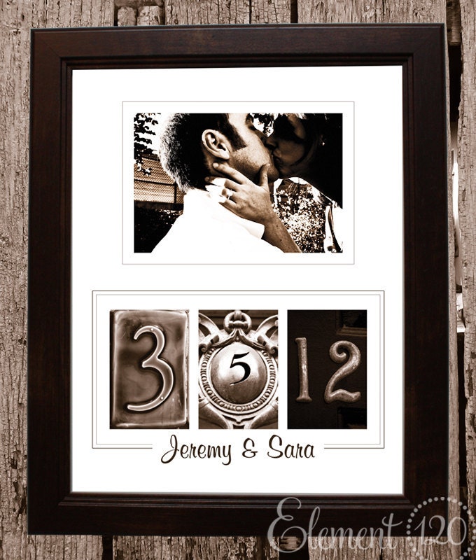 Wedding / Anniversary Frame your Date: Sepia- Personalized with your own photo
