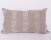 Plume Stripe Pillow in Natural Linen