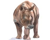 Rhinoceros PAINTING -   Print of watercolor painting A4
