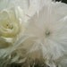 IVORY BLING Crystal Feather & Flower Bridesmaid Bouquet - White Feathers Bride Maid or Toss Wedding Bouquets Rose Custom Colors