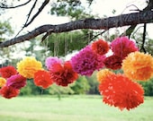 Katey Collection- 5 Pom Poms- Mexican fiesta hanging decorations/ wedding decorations/ birthday party decorations