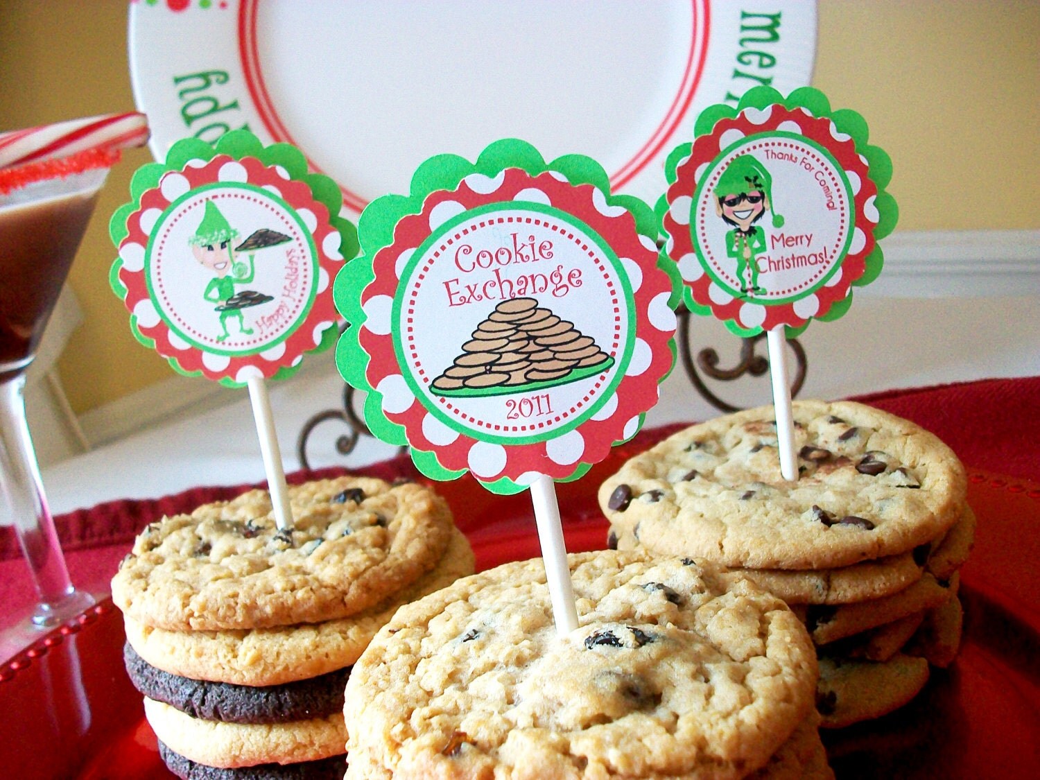 24 Christmas/Holiday Cupcake Toppers Il_570xn