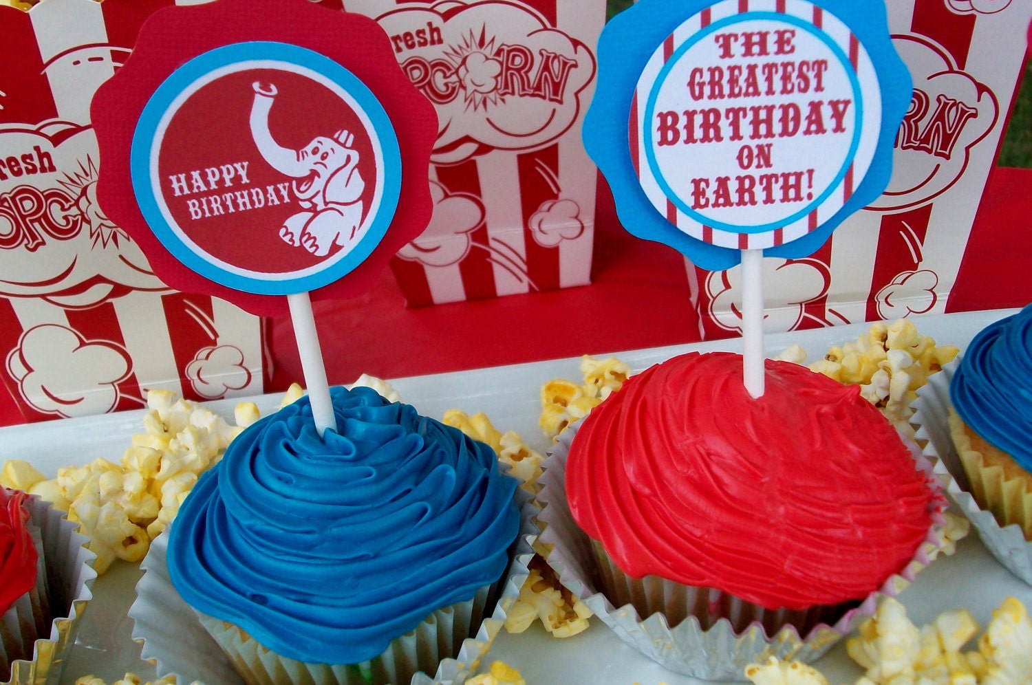 Big Top Circus/Carnival DIY Printable Cupcake Toppers Il_570xn