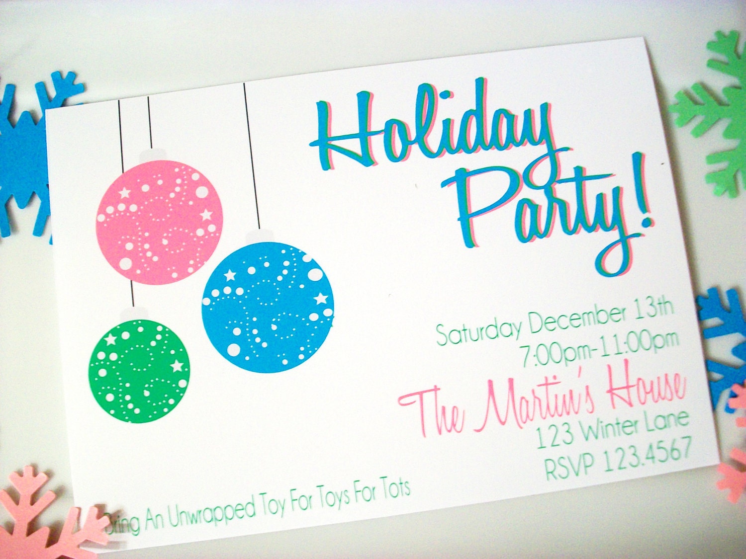 12 Christmas/Holiday Printed Invitations Il_570xn