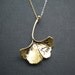Gold Ginkgo Leaf Pendant Necklace