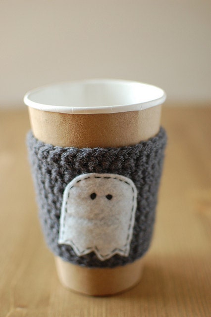 Ghost cozy cup sleeve jar  by The Cozy Project