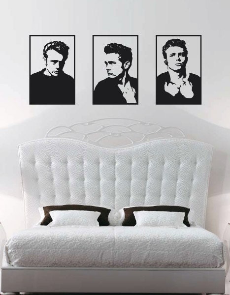 James Dean Vinyl Wall Sticker Decal. Set of 3 - 17"