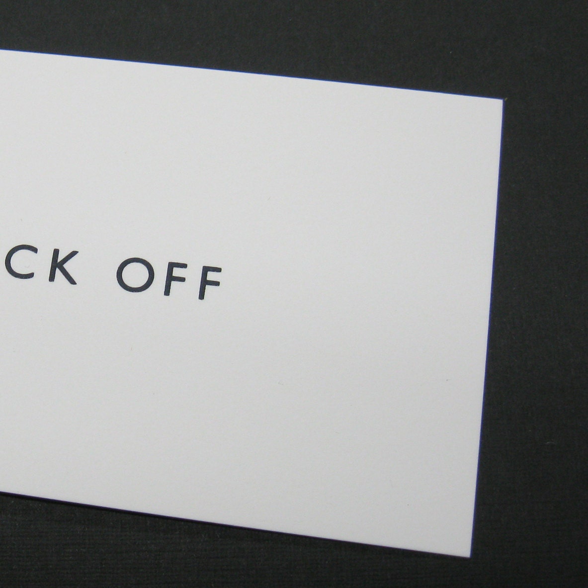 Engraved F OFF calling cards - pack of 20