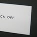 Engraved F OFF calling cards - pack of 20