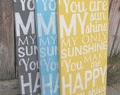 You Are My Sunshine Wooden Distressed Subway Art Sign Wall Hanging