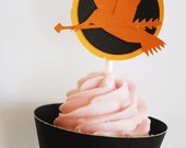 Hunger Games Inspired Mockingjay Pin Cupcake Toppers Set of 12 Your Choice of Color By Your Little Cupcake