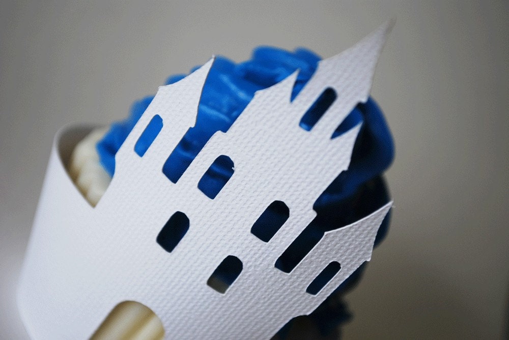 Castle Cupcake Wrappers In Your Choice of Color Qty 12 By Your Little Cupcake