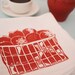 Set of Four Flour Sack Strawberry Basket Napkins