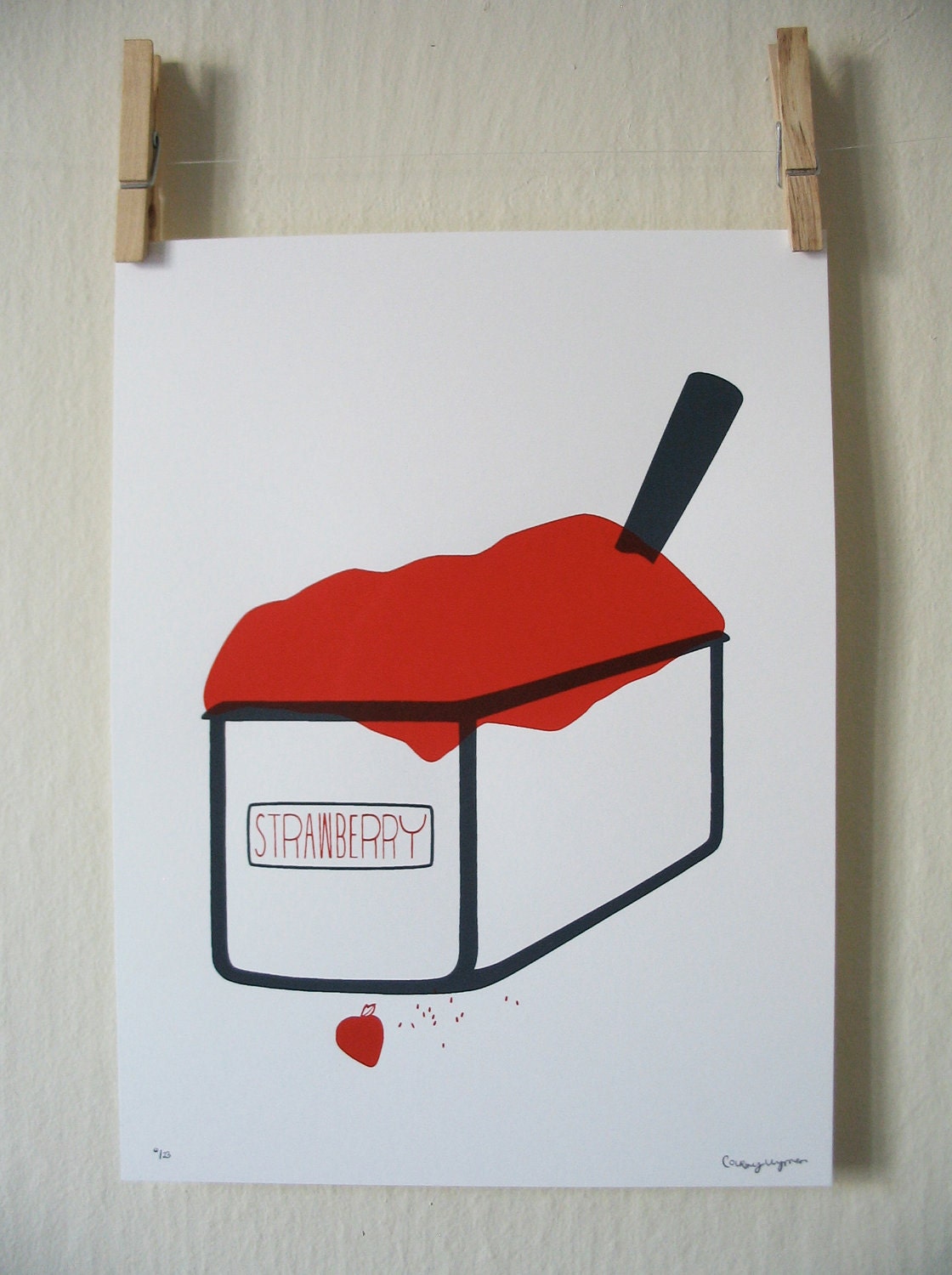 Strawberry Gelato - Silkscreen Print