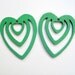 2PC-Hollow Series-Beautiful Wooden Heart -Green-52x35mm-EARRINGS/PENDANT/CHARM