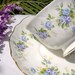 Pretty AYNSLEY Tea Cup and Saucer, "Marine Rose" Blue Floral, England 2872