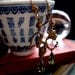 Steampunk Gargoyle Earrings, Brass and Freshwater Pearls. Gothic Oddity