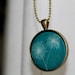 Dandelion - Wearable Art Necklace - Teal and White