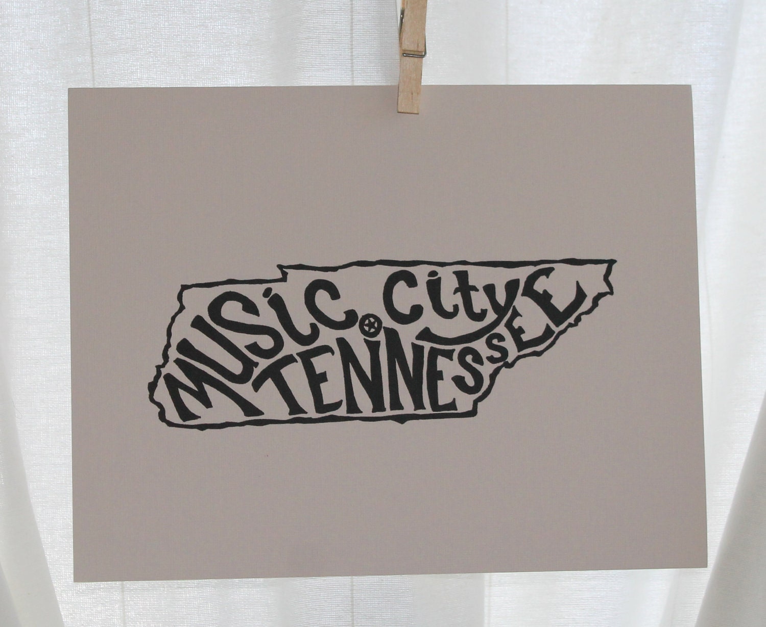 Music City Tennesee - White Background - 8x10 Illustrated Print by Mandipidy