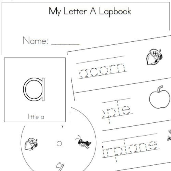 Items similar to Letter A Alphabet Lapbook Printable Worksheets File