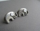 Baby Silver Elephant Stud Earrings