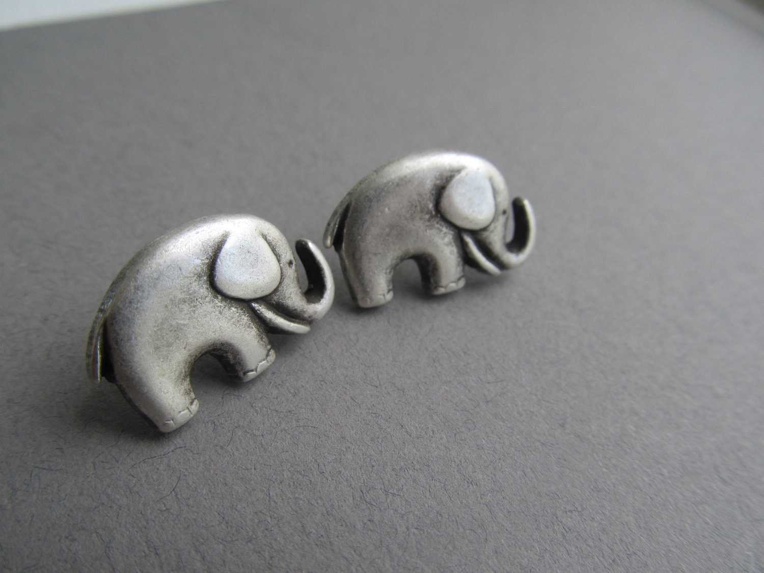 Baby Silver Elephant Stud Earrings