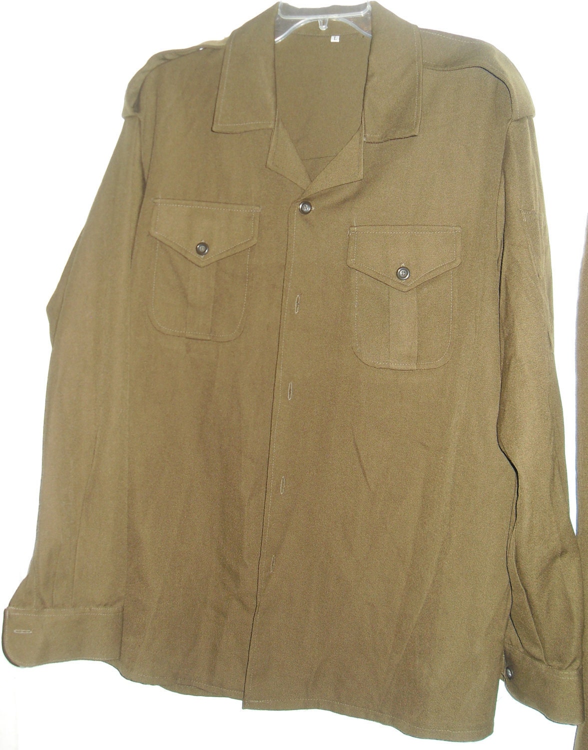Vintage Military Uniform Suit Pants Shirt Large Dark Green Wool Blend Steampunk Cosplay
