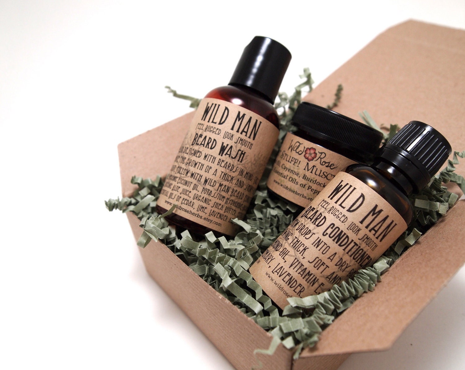 Beard Gift Basket Conditioner Wash Muscle Rub Wild Man