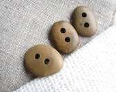 Beach Stone Buttons - Sewing Supply - Mustard Hues