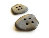 Dark Stone Buttons - Drilled Sea Beach Pebbles