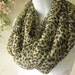 Autumn Scarf Leopard Scarf in Black and Gold with Subtle Glitter Double Loop Fashion Scarf Handmade by Thimbledoodle