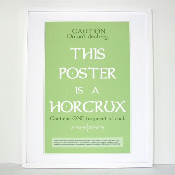 Harry Potter inspired This Poster is a Horcrux print green