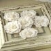 Ceylon Collection - White Wedding 552893- Elegant, linen-look fabric flowers with jewel box centers in a mix of bead styles and pearls.