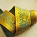 Jacquard Ribbon Trim Yellow Floral Victorian Limited Quantity- 2.6 Yards
