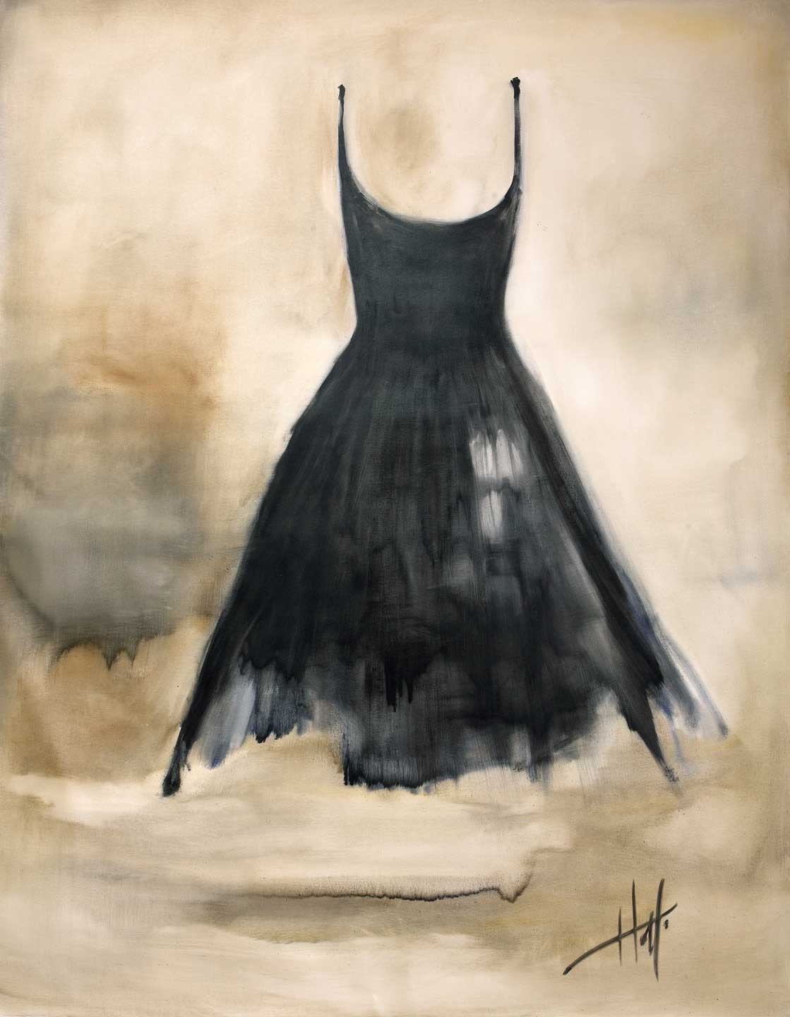 black dress painting