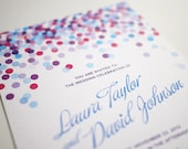 Blue Confetti Wedding Invitation Printable