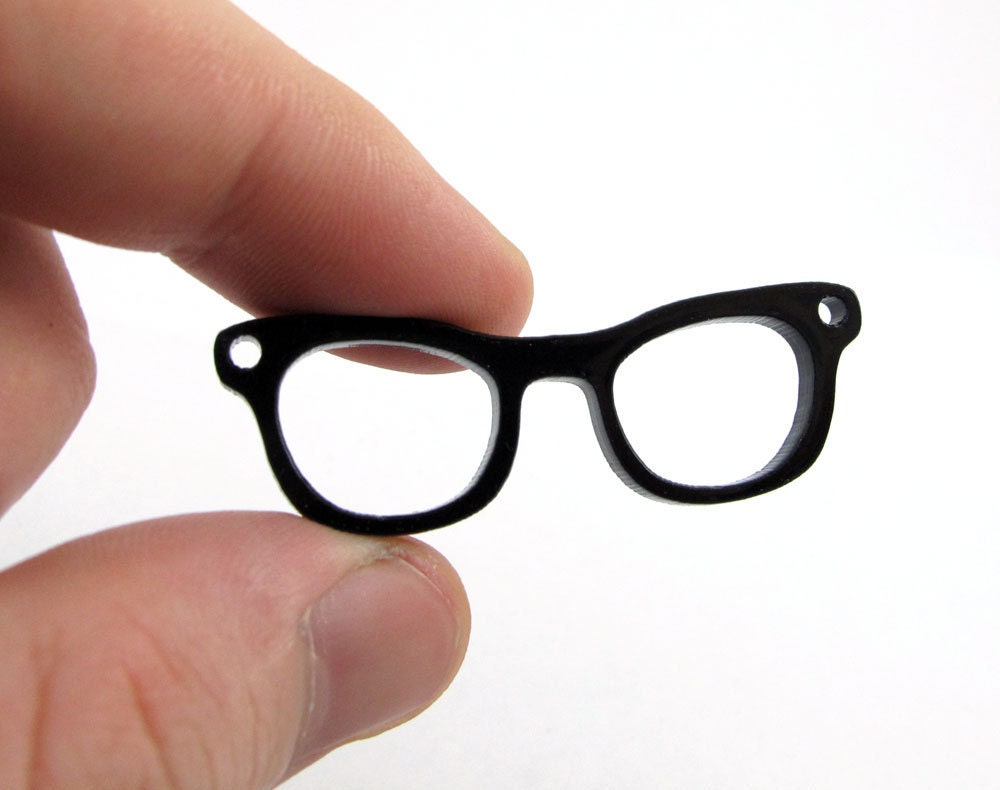 Framed Glasses, Qty. 4, Laser cut black acrylic bits
