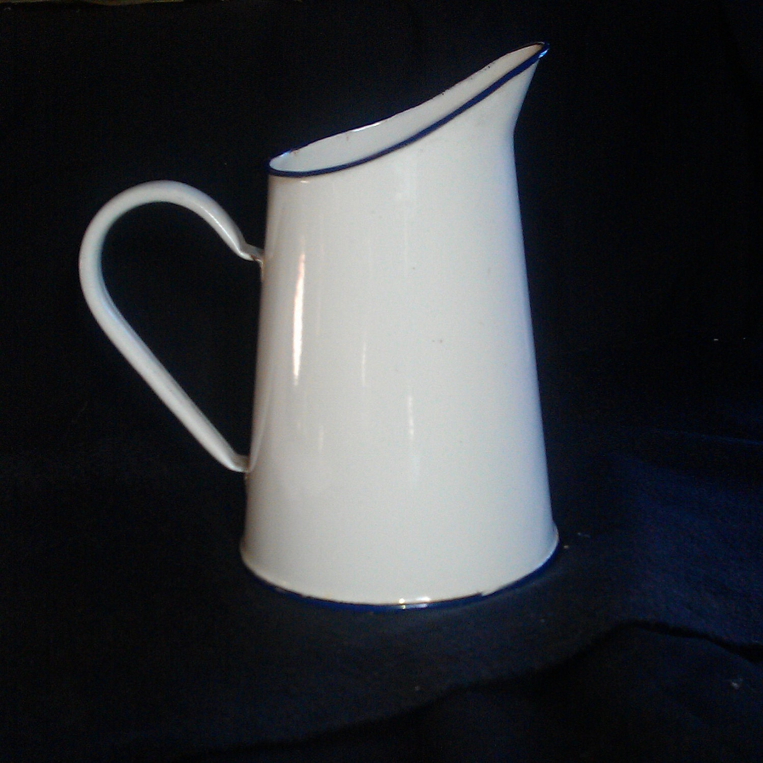 French antique enameled pitcher