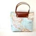 World Map Printed Fabric Tote Bag - Rusty Leather - Daily, Weekly, School Bag, Diaper Bag, Book or Magazine Tote Bag