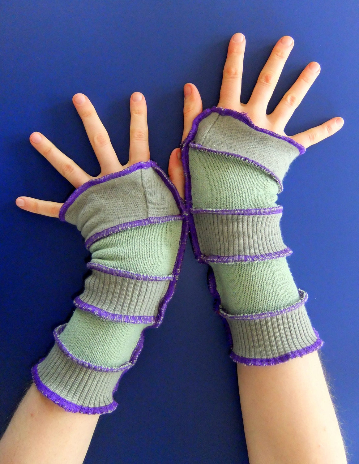 Fingerless Gloves - Eccentric Arm warmers - OOAK - Ready To Ship