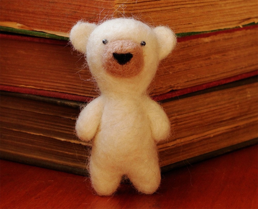 Needle felted polar bear