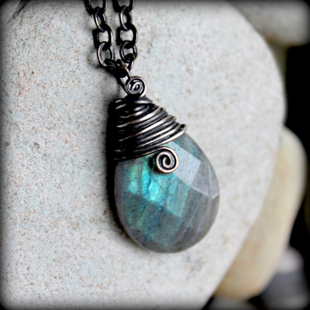 Labradorite necklace and pendant, 925 Sterling silver