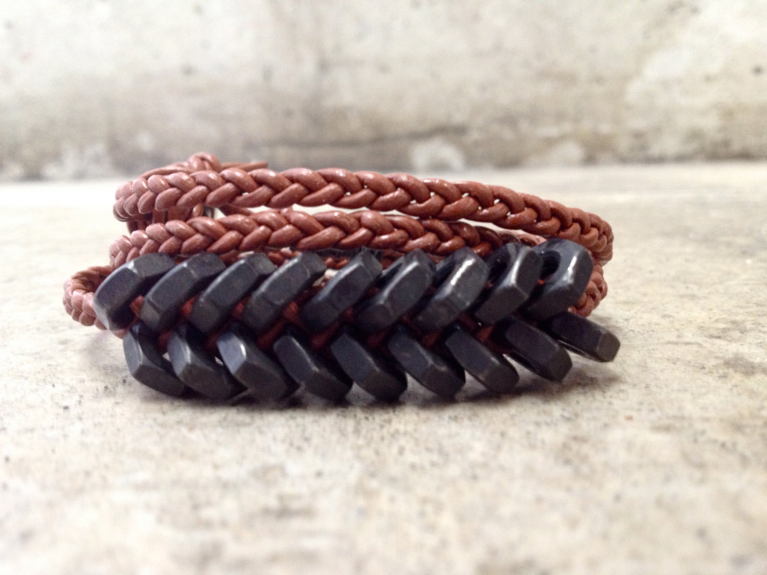 LUXLA Brown X Black Hex Bracelet