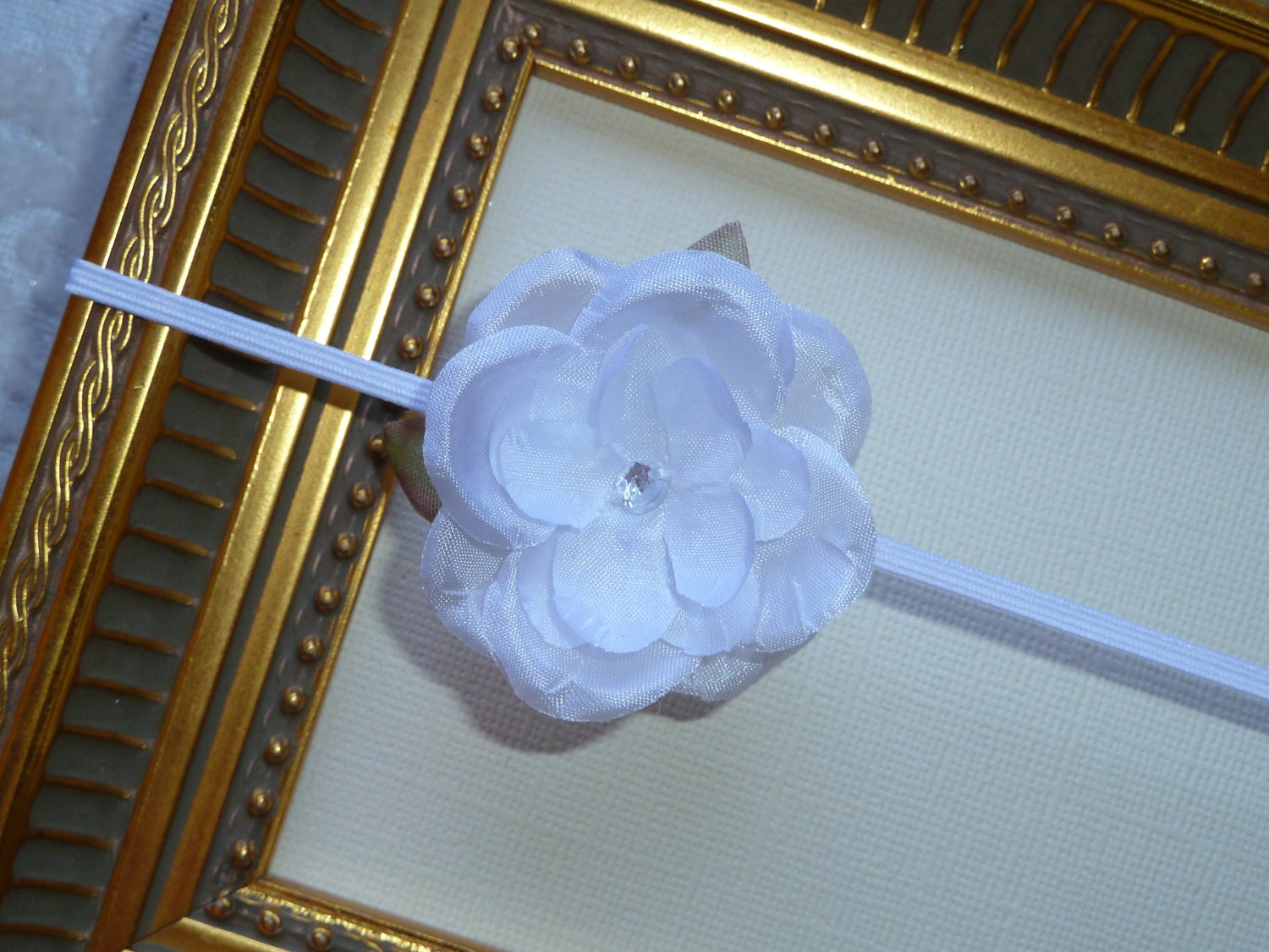 Baby Flower Headband - Infant Flower Headband - Newborn Headband - Photo Prop - White Flower Headband
